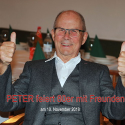 Peter feiert mit Freunden seinen 80er